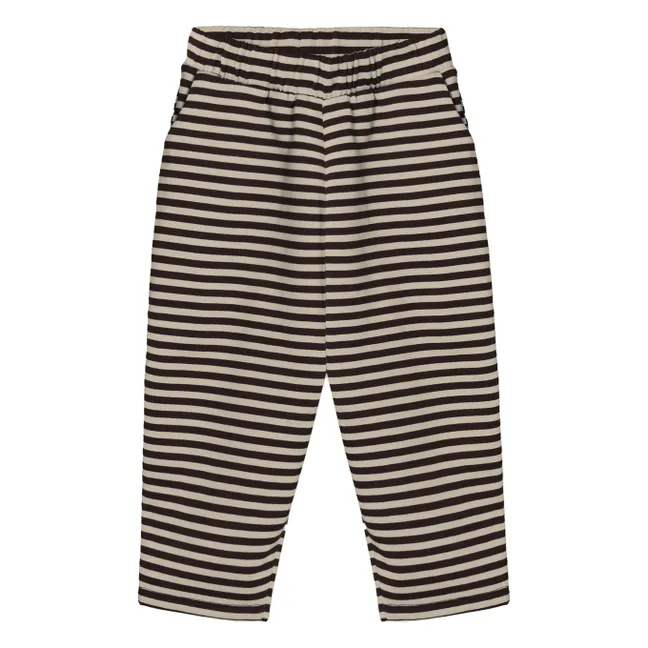 Pantalon Alvin Rayé Coton Bio | Marron