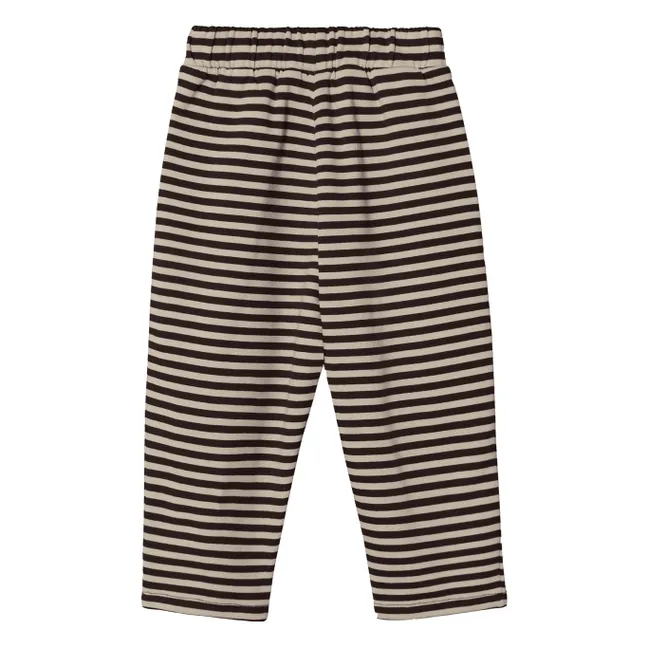 Pantalon Alvin Rayé Coton Bio | Marron