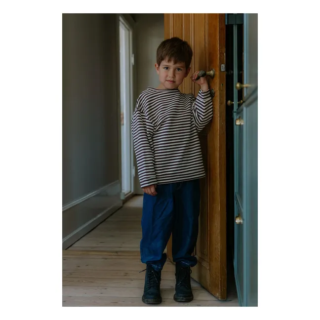 Alvin Striped Organic Cotton Sweatshirt | Brown