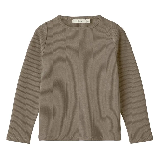 Kenna Ribbed T-Shirt | Khaki
