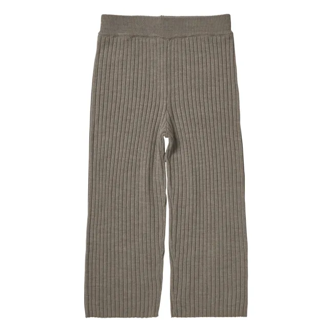 Pantaloni in maglia di lana d'agnello | Nocciola