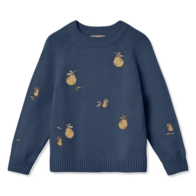 Pull Mahdi Poires Coton Bio | Bleu marine