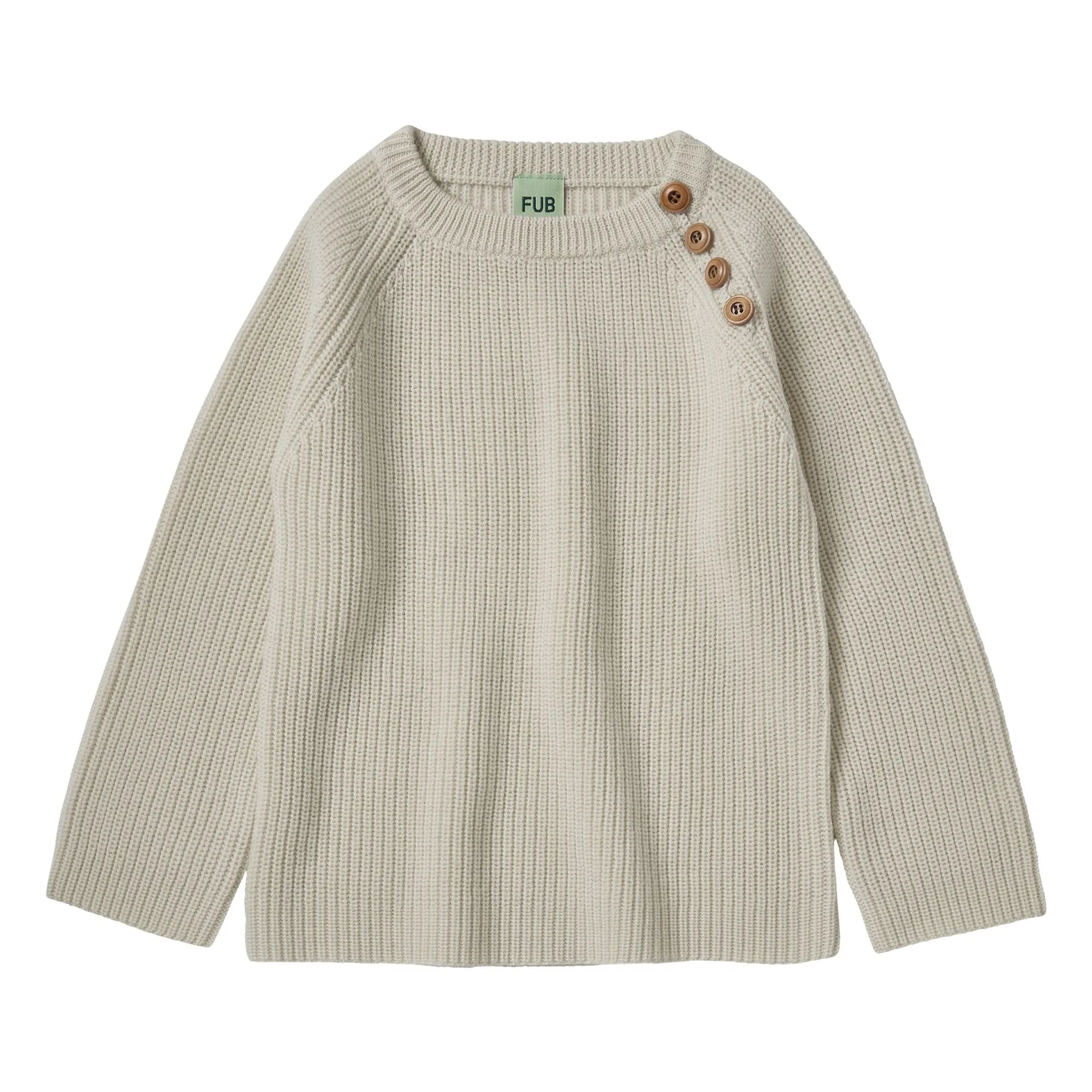 Fub Ecru Merino Wool Ribbed Sweater