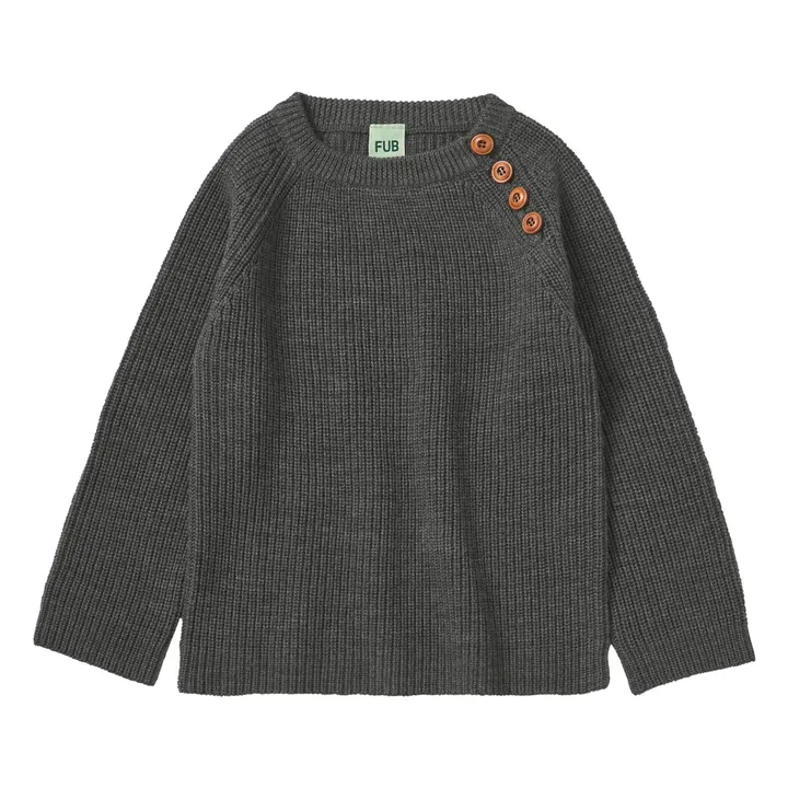 Merino Wool Ribbed Sweater | Grey- Product image n°0