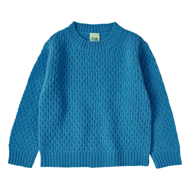 Maglione a giro in lana d'agnello | Azzurro