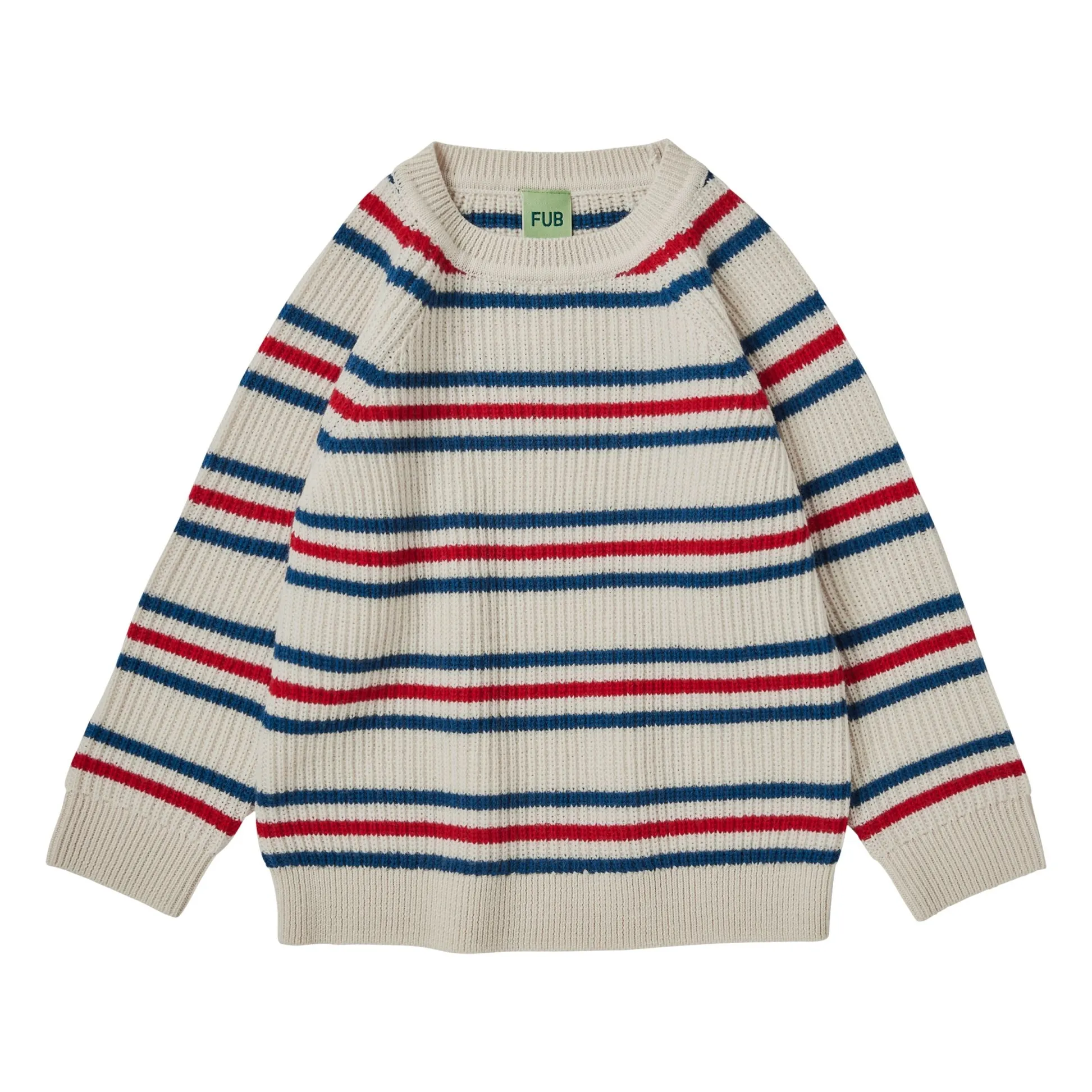 Fub Blue Raglan Sweat Fine Knit Merino Wool