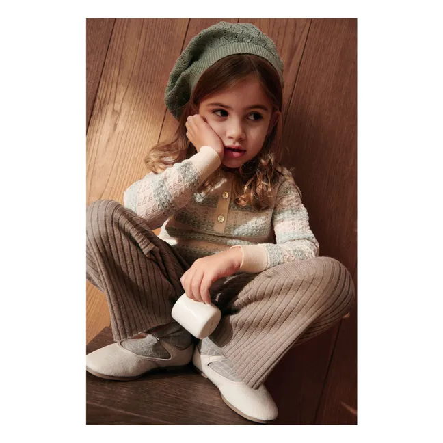 Pantaloni in maglia di lana d'agnello | Nocciola