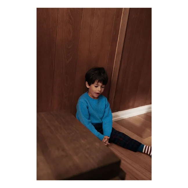 Maglione a giro in lana d'agnello | Azzurro