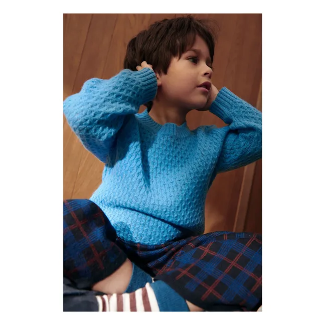 Maglione a giro in lana d'agnello | Azzurro