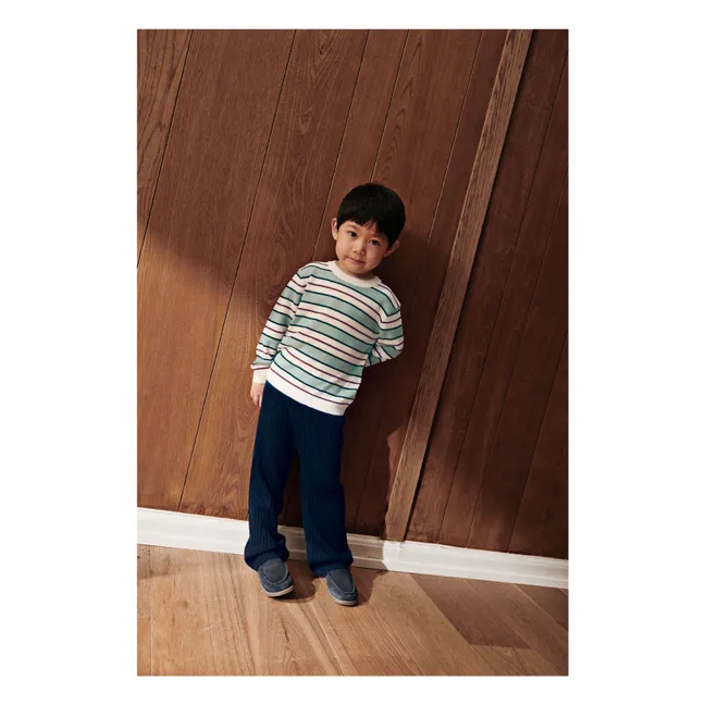 Sweater Stripes Extra Fine Knit Merino Wool | Ecru