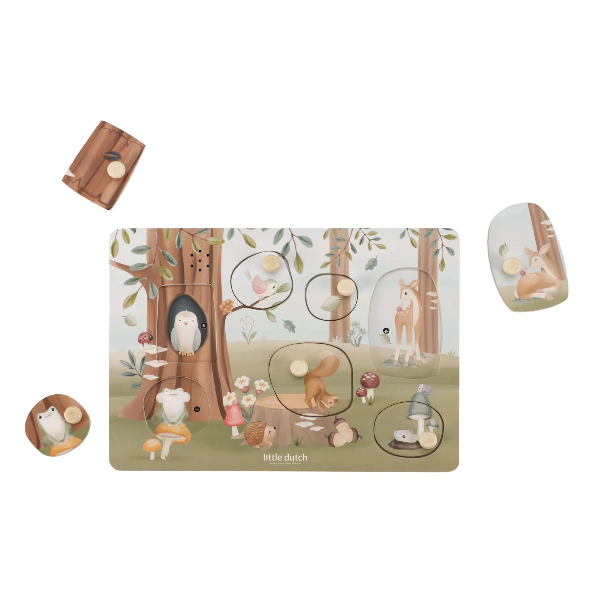 Little Dutch - Puzzle sonore en bois FSC - Forest Friends (Little Dutch) - Image 1