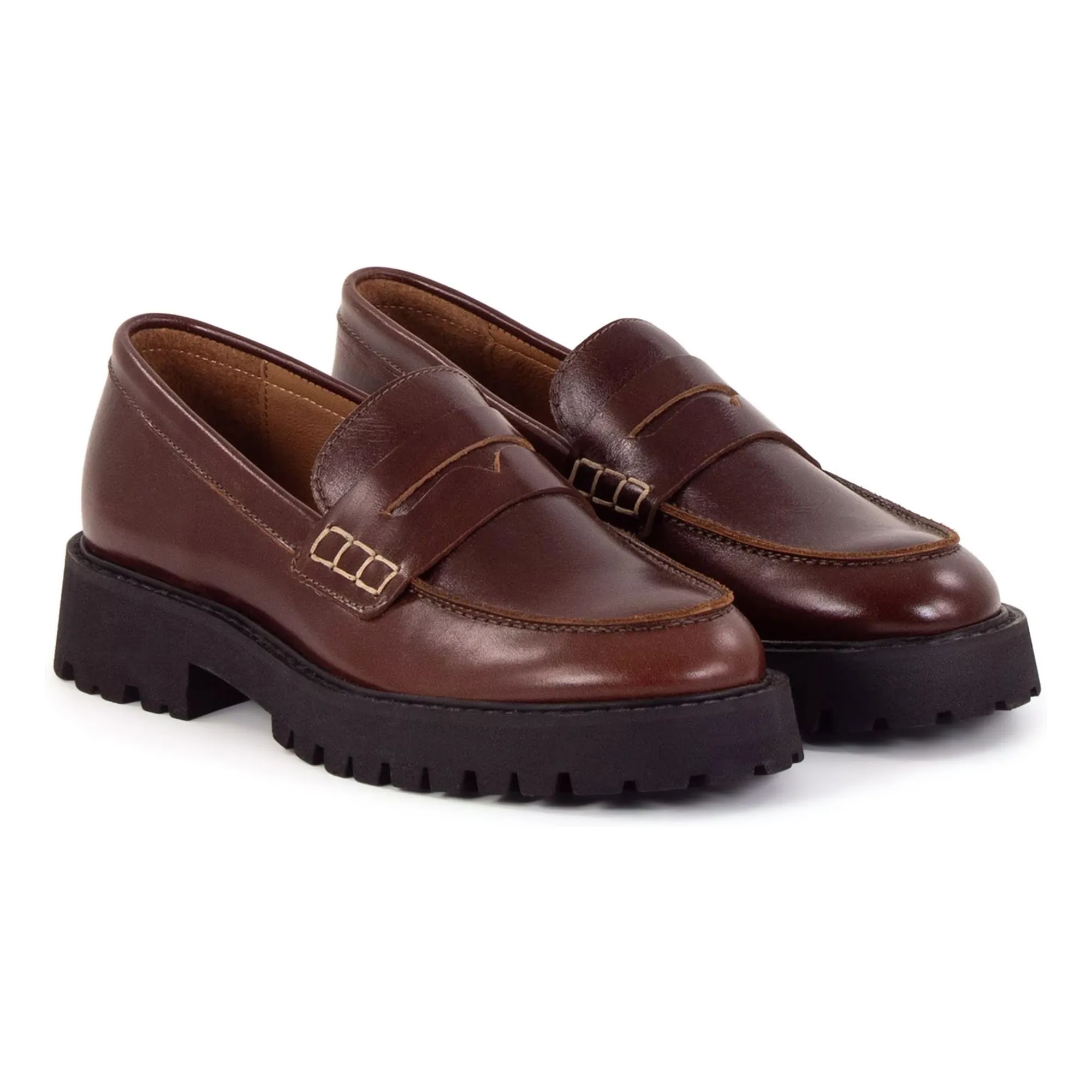 Mocassins Barcelo Cuir | Acajou- Image produit n°2