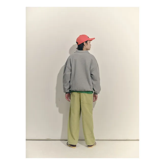 Sweat Col Polo Coton Bio | Gris