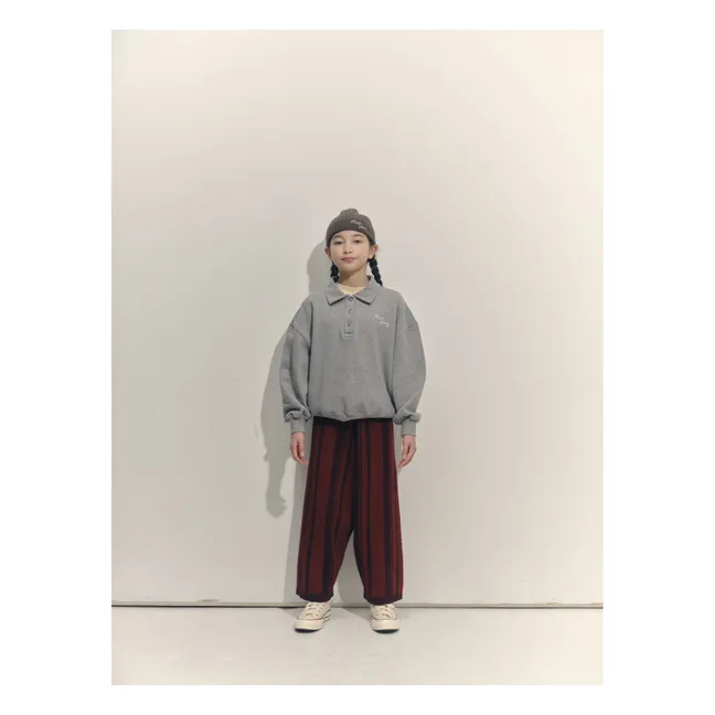 Sweat Col Polo Coton Bio | Gris