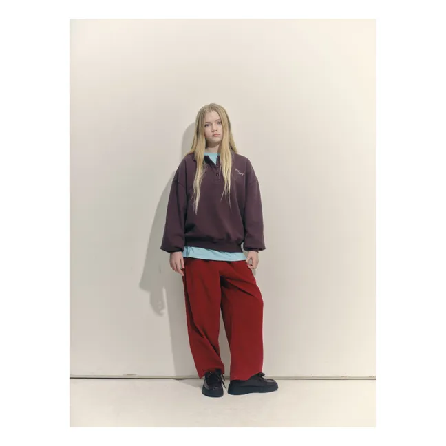 Pantalon Large Fibres Recyclées | Rouge
