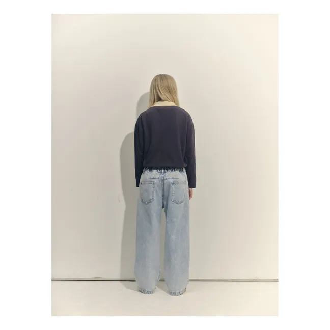 Jean Large Coton Bio | Vintage blue denim
