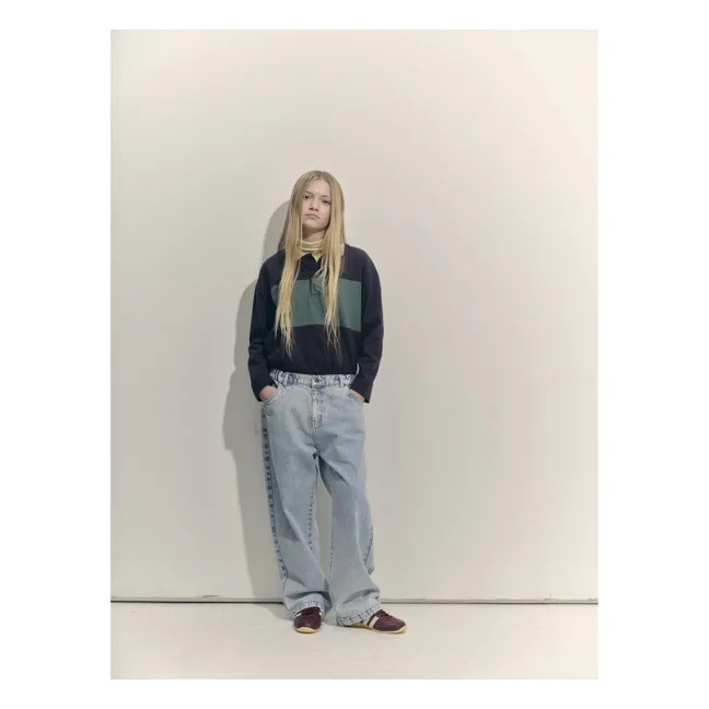 Jean Large Coton Bio | Vintage blue denim