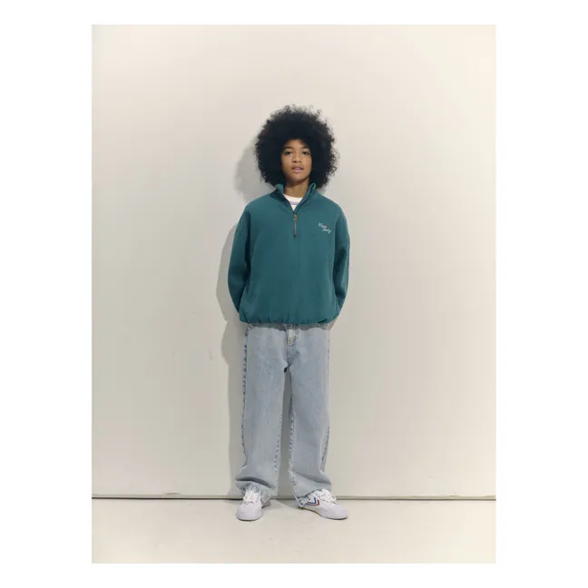 Jean Large Coton Bio | Vintage blue denim