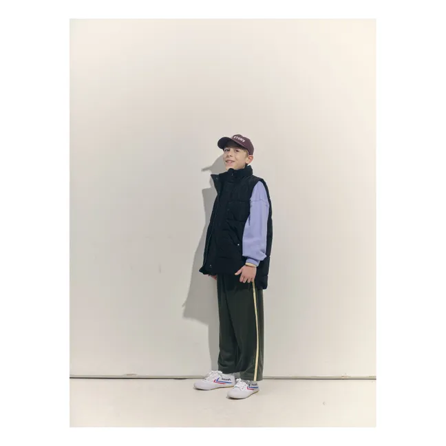 Jogger Bandes Coton Bio | Vert olive