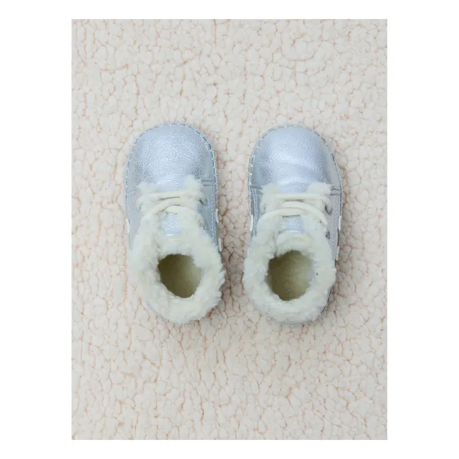 Lined Slippers | Silver