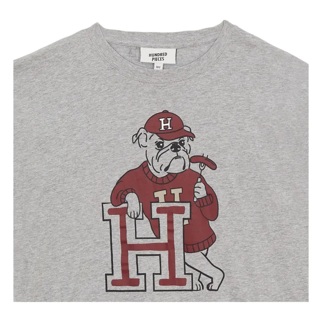 Finn Bulldog Organic Cotton T-Shirt | Heather grey