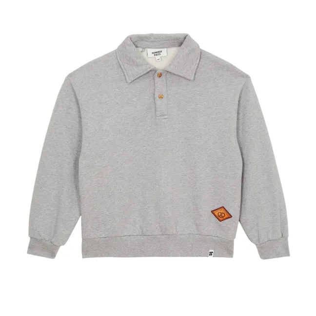 Phoenix Pretzel Organic Cotton Polo Shirt | Heather grey