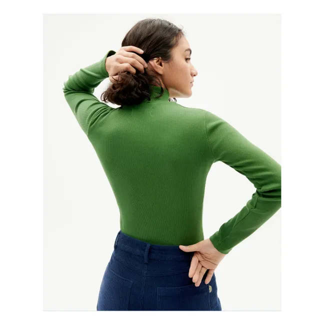 Unterziehpullover Leiste Gerippt Bio-Baumwolle | Grün