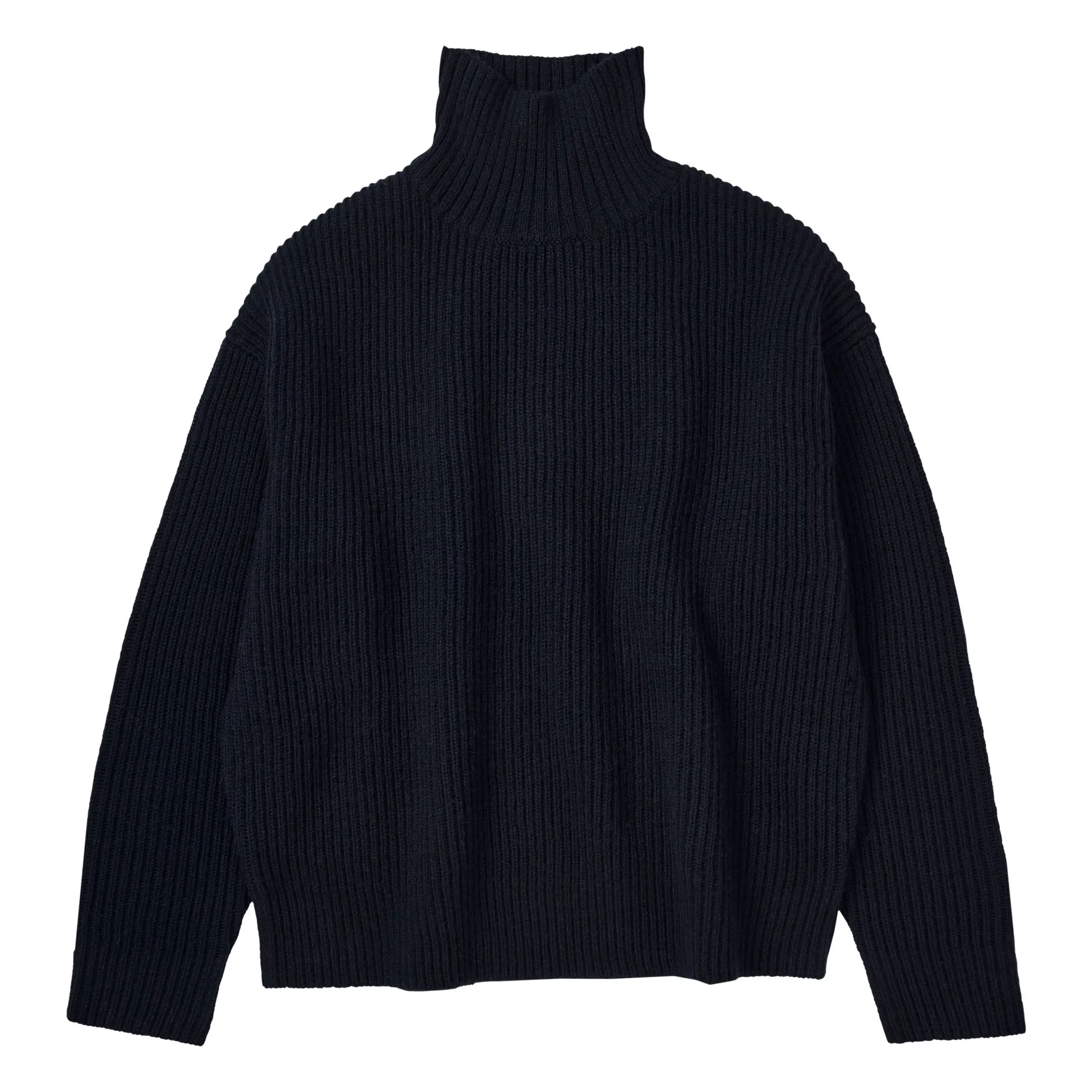 Fub Women's Navy Blue Raw Laine Sweater - Collection
