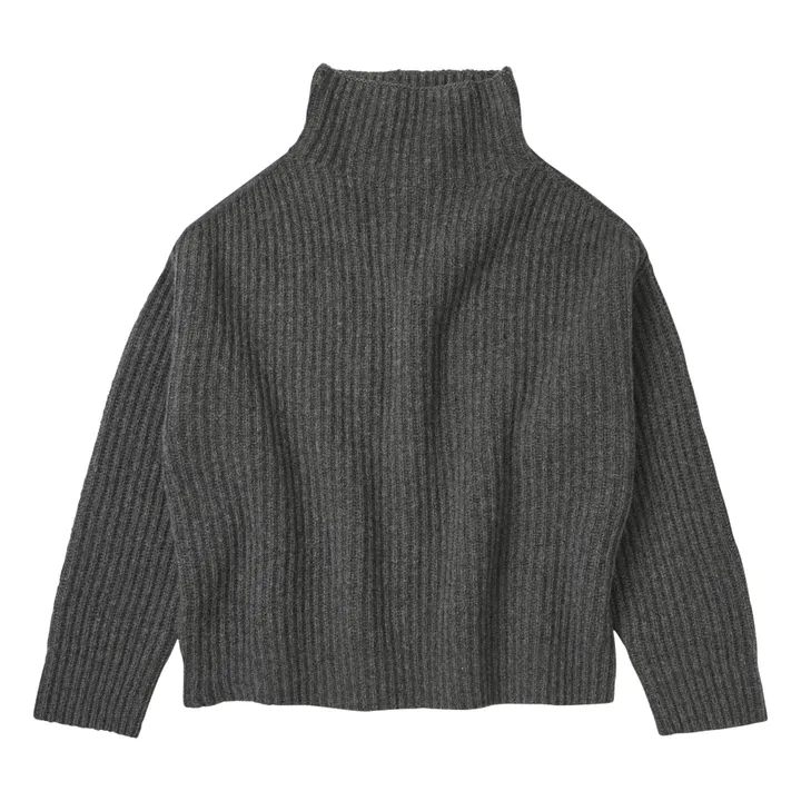 Pull Rib Laine d'Agneau - Collection Femme | Gris- Image produit n°0