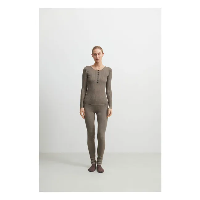 Maglione con bottoni in lana merino - Collezione Donna | Nocciola