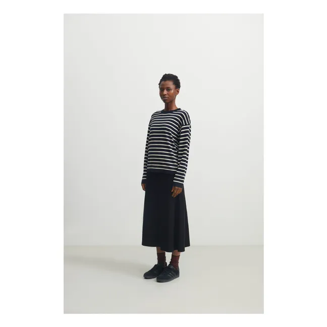 Maglione a righe in lana merino - Collezione Donna | Blu marino