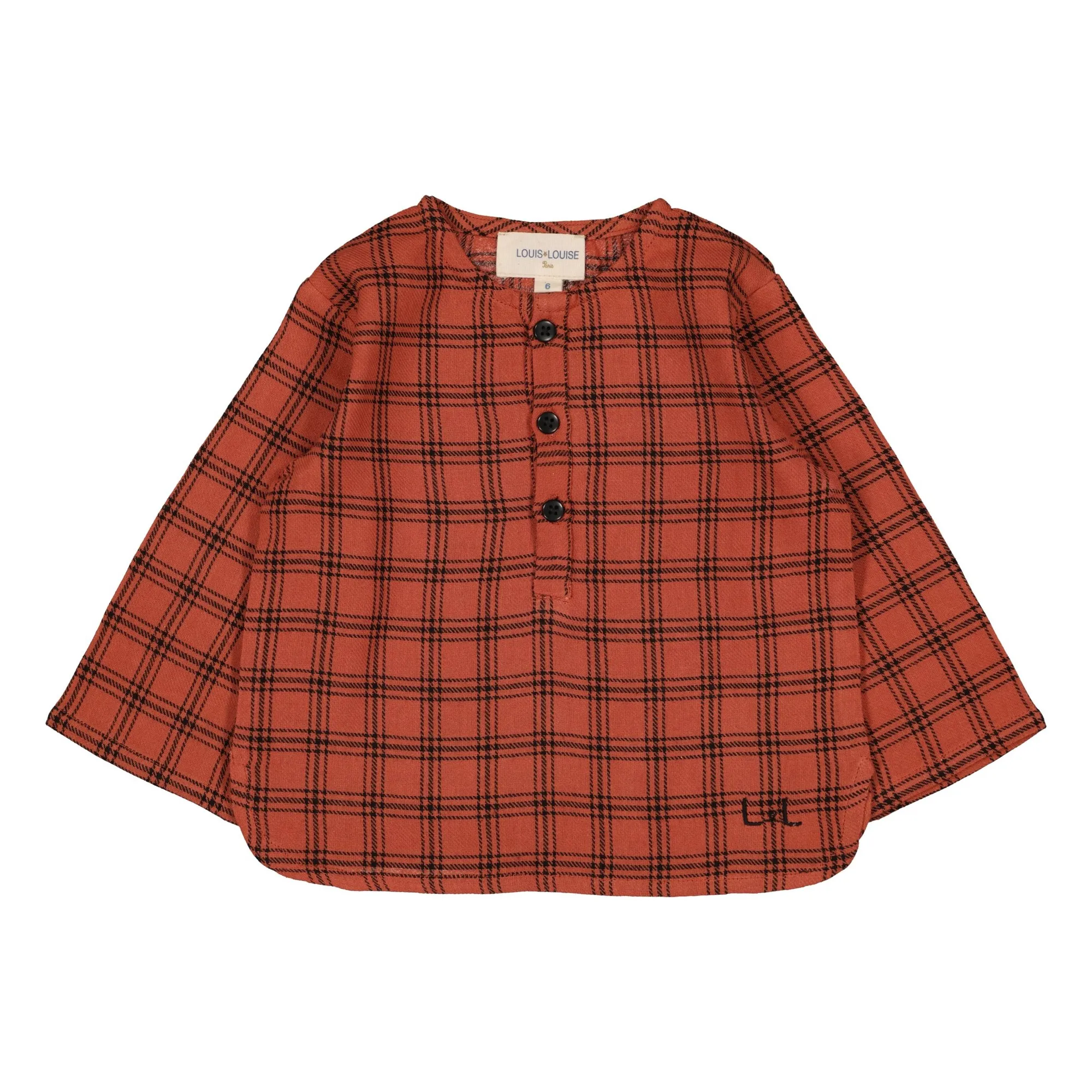 Louis Louise Brick Red Kurta Uncle Checkered Baby