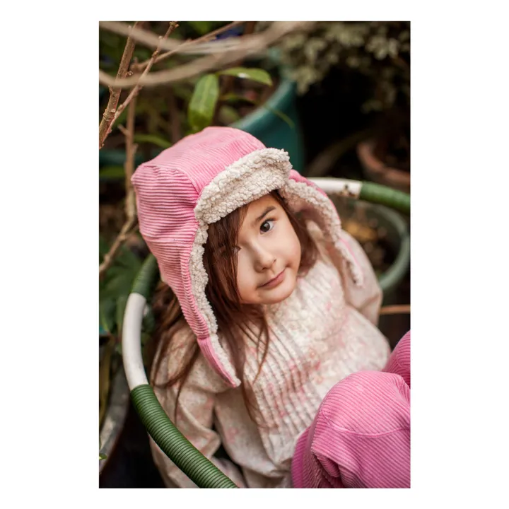 Chapka Toundra aus geripptem Velours Baby | Rosa- Produktbild Nr. 1