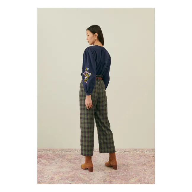 Blusa de algodón orgánico Izzana - Colección Mujer | Azul Noche