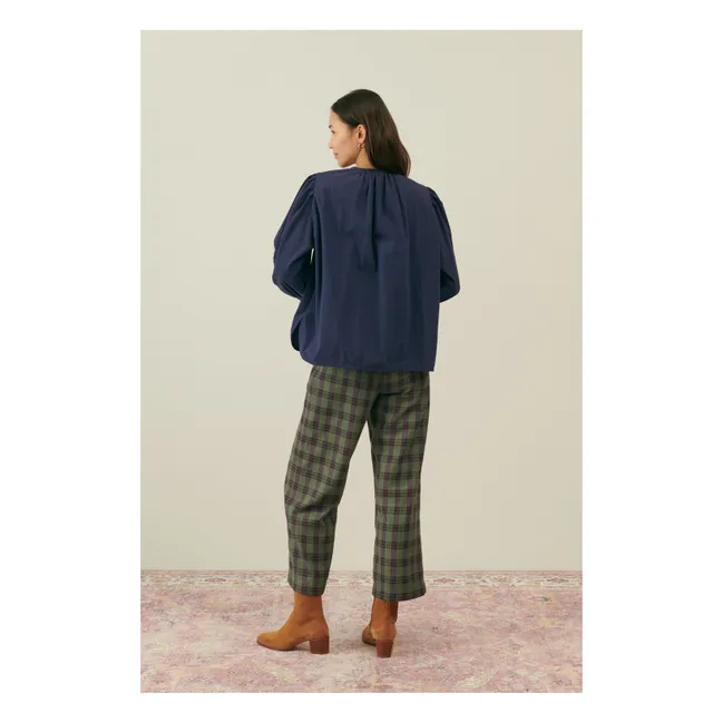 Blusa de algodón orgánico Izzana - Colección Mujer | Azul Noche