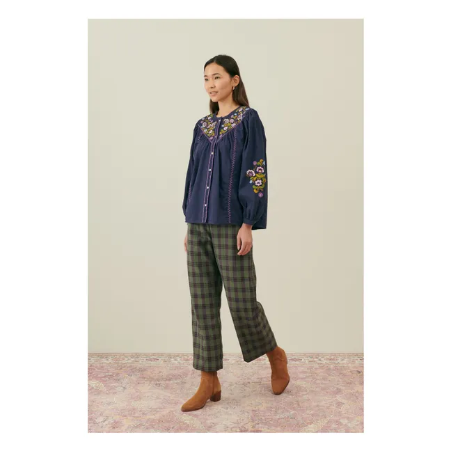 Blusa de algodón orgánico Izzana - Colección Mujer | Azul Noche