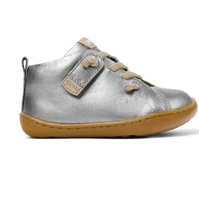 Chaussures Lacets Elastiqués Peu | Gris argent