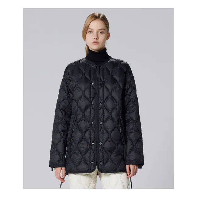 Lange Military Steppjacke Unisex | Schwarz