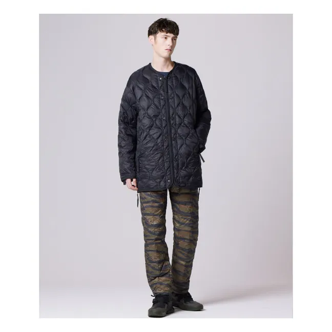 Lange Military Steppjacke Unisex | Schwarz