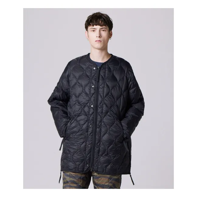 Lange Military Steppjacke Unisex | Schwarz