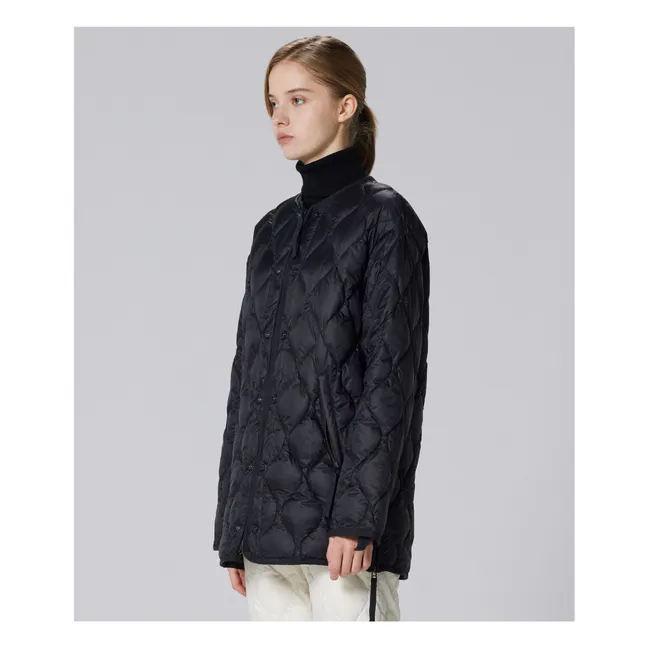 Lange Military Steppjacke Unisex | Schwarz