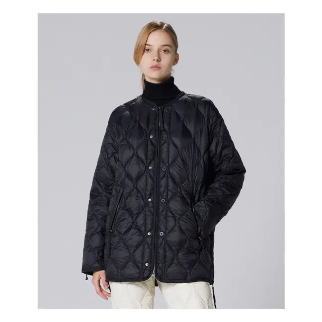 Lange Military Steppjacke Unisex | Schwarz