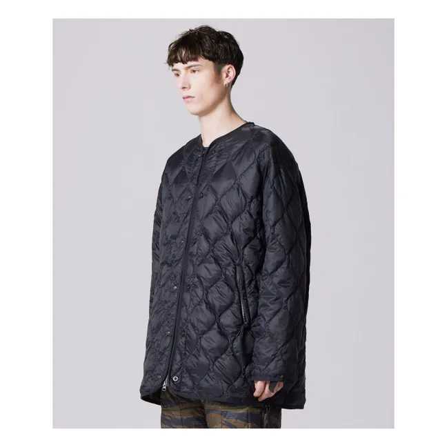 Lange Military Steppjacke Unisex | Schwarz