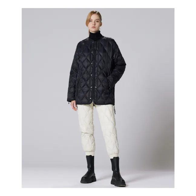 Lange Military Steppjacke Unisex | Schwarz