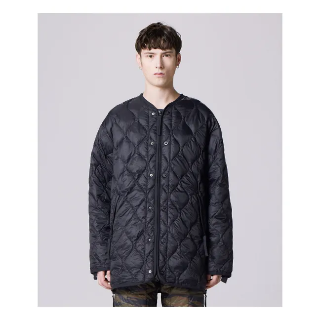 Lange Military Steppjacke Unisex | Schwarz