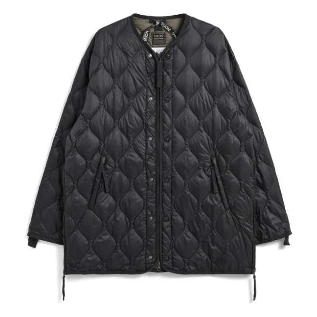 Lange Military Steppjacke Unisex | Schwarz