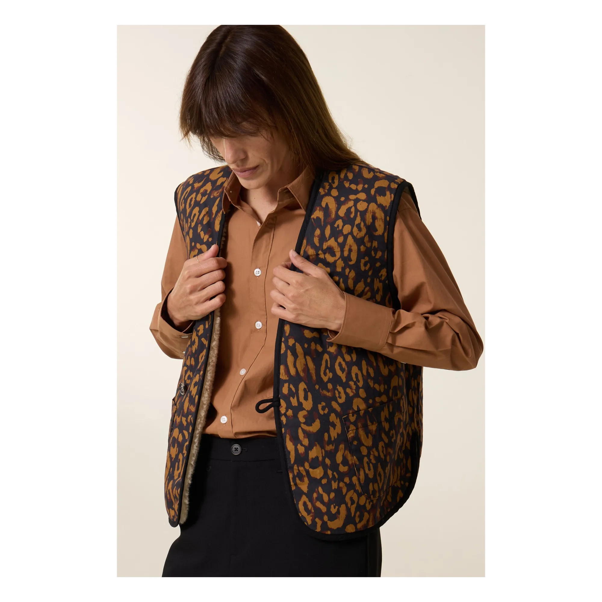 Leon & Harper Off White Vallos Sleeveless Jacket