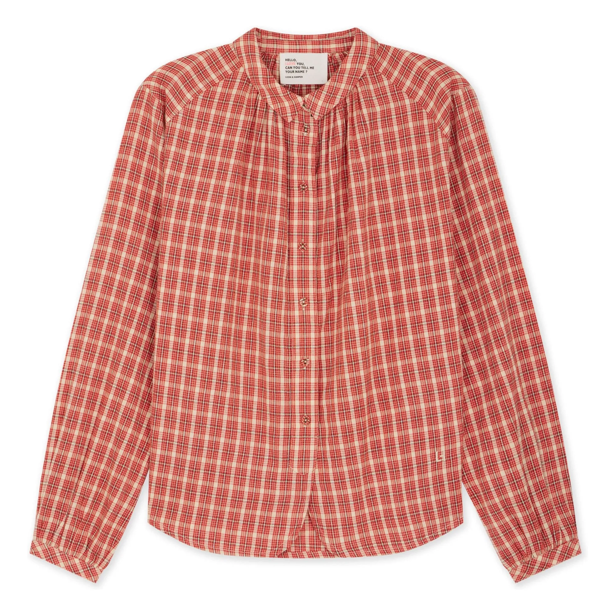 Leon & Harper Red Cob Shirt Stripes Organic Cotton