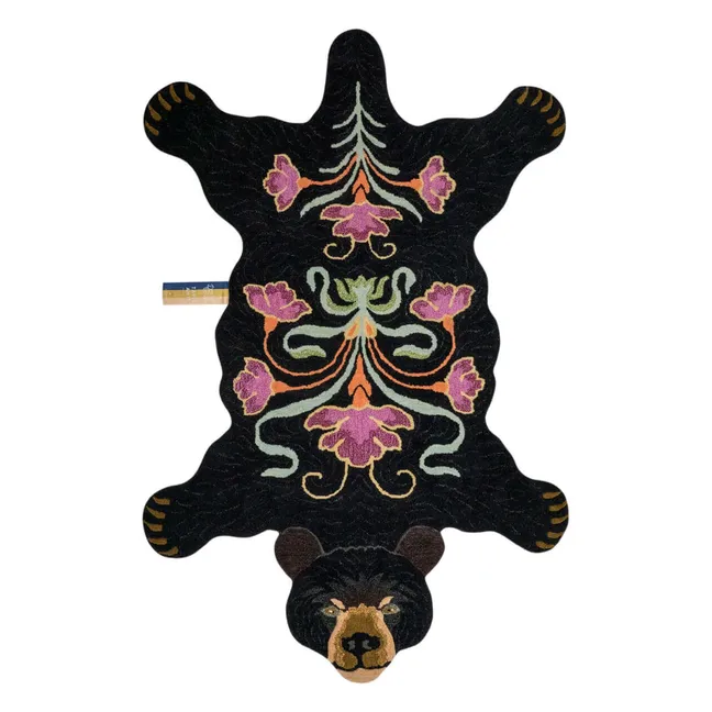 Tapis Ours en laine Blooming  | Noir