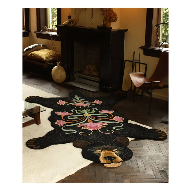 Tapis Ours en laine Blooming  | Noir
